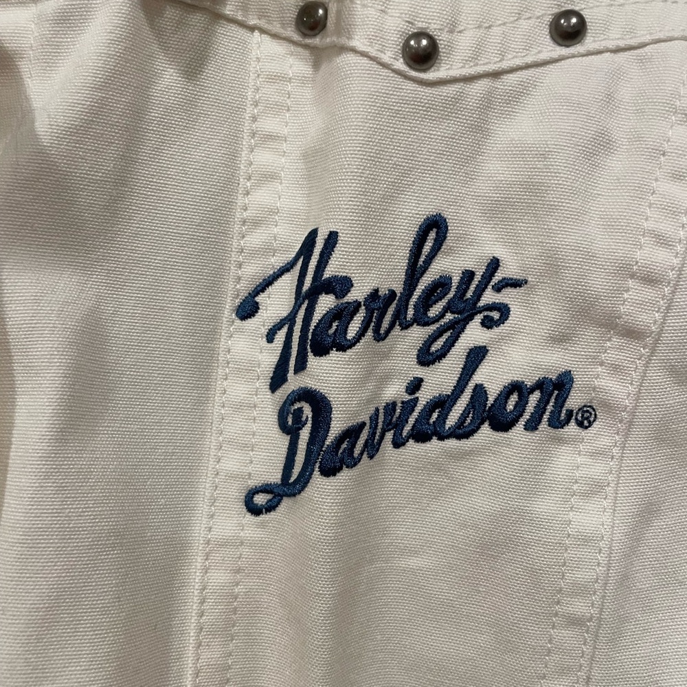 Harley-Davidson Cream Embroidered Shirt - Picture 3 of 5